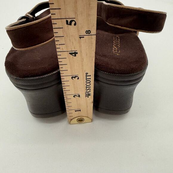 Naturalizer Women's Mathematics Wedge Leather Brown Comfort Cushion Sandals 9 - Picture 6 of 7